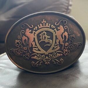 Ben Sherman vintage brown leather belt with a brushed nickel buckle!